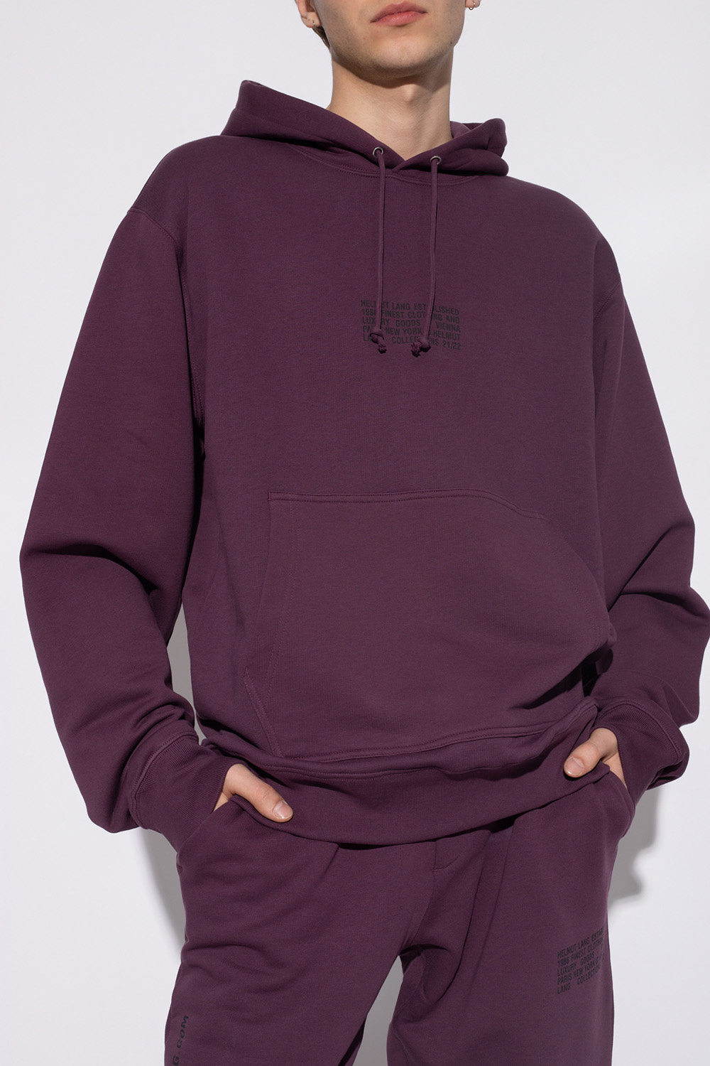 Purple Hoodie with logo Helmut Lang Vitkac Italy